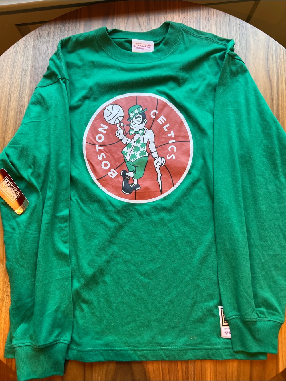 Mitchell & Ness Boston Celtics Green Long Sleeve Tee - Medium